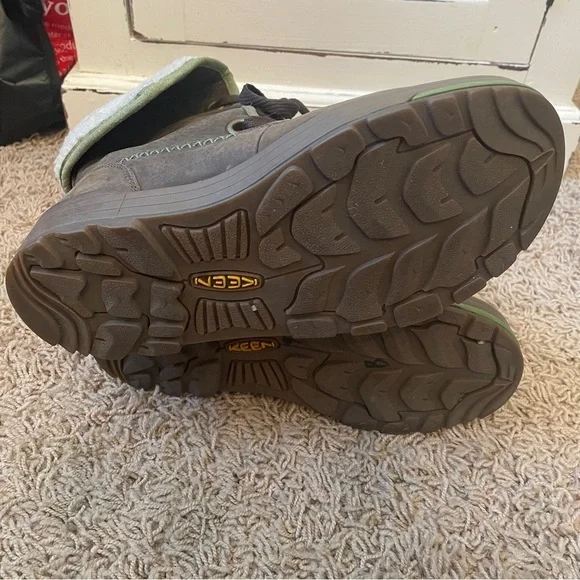 WOMEN’S Keen Snowmass Ankle Waterproof Winter Boots Size 6.5 Brown Green - Picture 9 of 13
